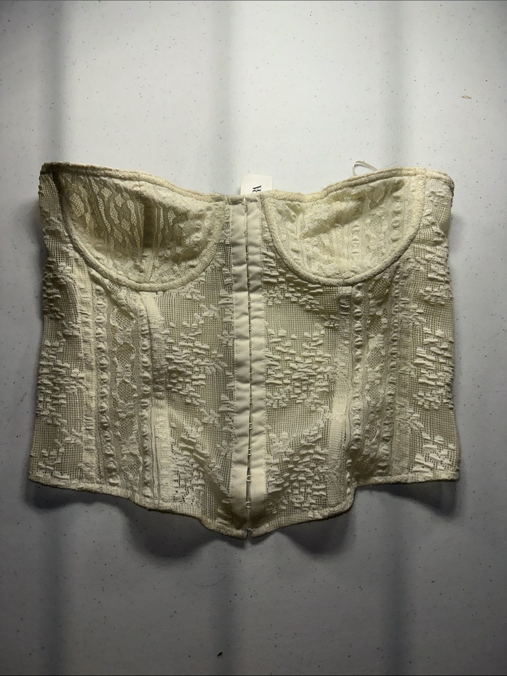 Zara Cream Lace Bustier Top
